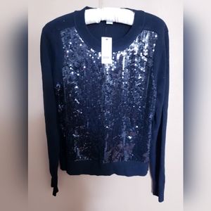 Diane Von Furstenberg Sequenced Black Top Shirt Size Small